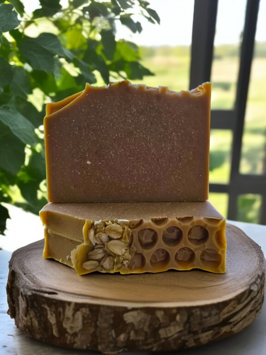 Jabón de leche, avena y miel